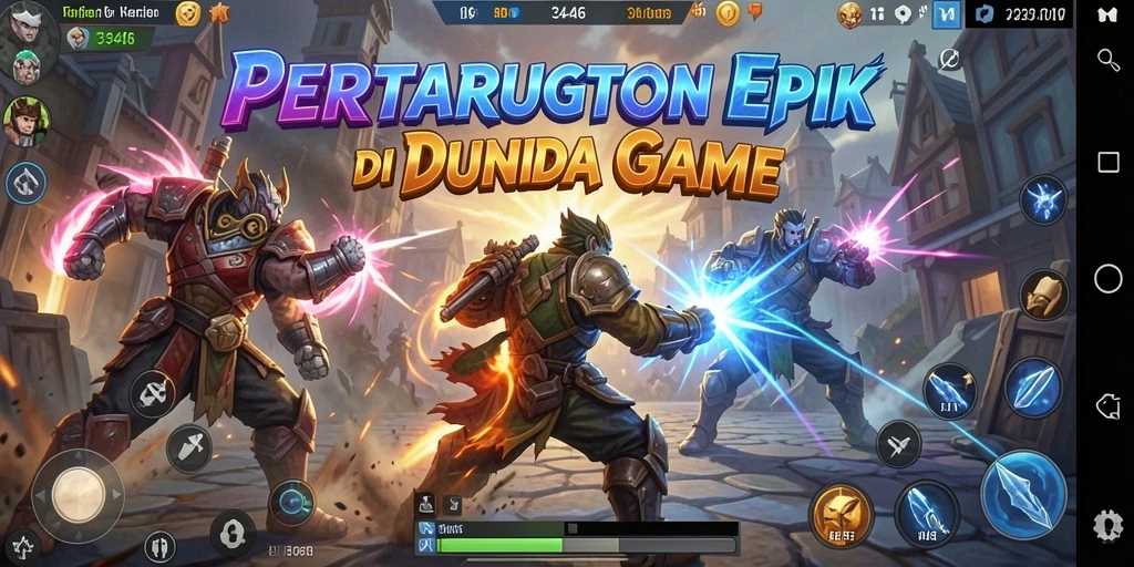 Gameplay mendebarkan di arena pertarungan 3446.