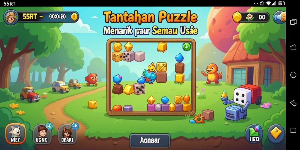 Tampilan gameplay 55RT yang menantang dan mendidik.