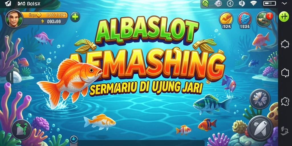 Screenshot gameplay <strong>ALBASLOT</strong> menampilkan momen memancing yang mendebarkan.