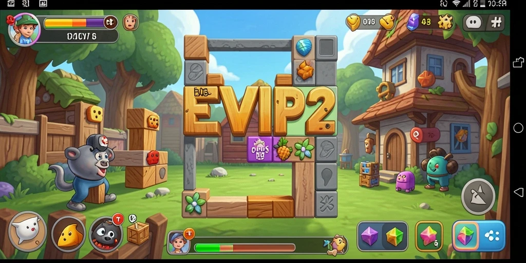 Screenshot menunjukkan gameplay menantang dari EVIP2 dalam kategori Puzzle.