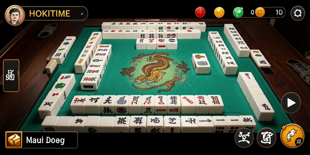 Screenshot HOKITIME menampilkan gameplay Mahjong yang seru dan mendebarkan.