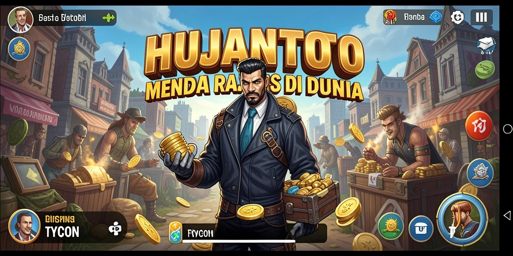 Tampilan gameplay HUJANTOTO dengan elemen Tycoon yang menarik.
