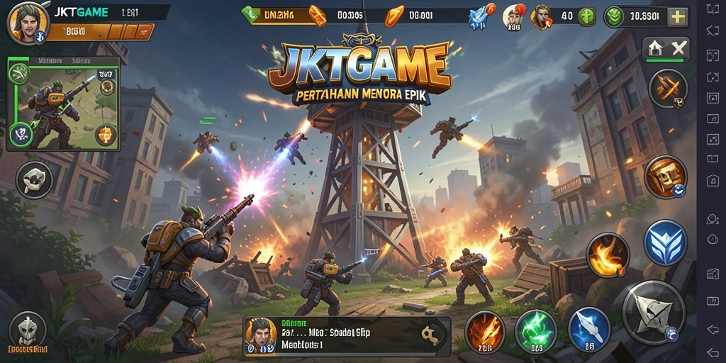Tampilkan aksi seru menara pertahanan dalam JKTGAME.