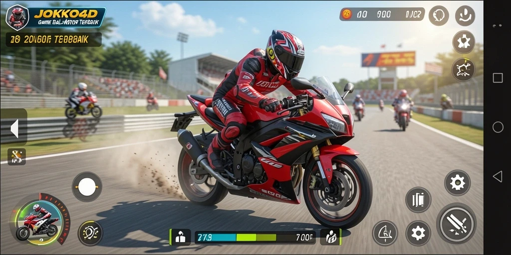 Tampilan gameplay menegangkan di JOKO4D saat balapan.