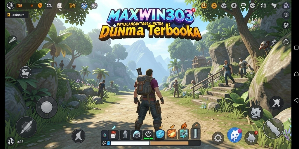 Tangkapan layar gameplay MAXWIN303 yang menunjukkan eksplorasi di dunia terbuka.