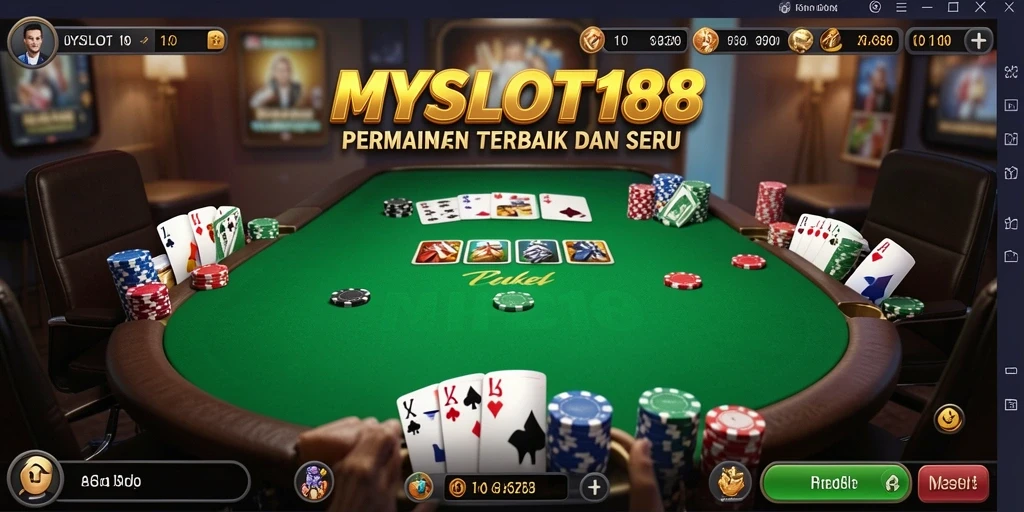 Tangkapan layar MYSLOT188 menunjukkan gameplay seru dalam permainan Poker.