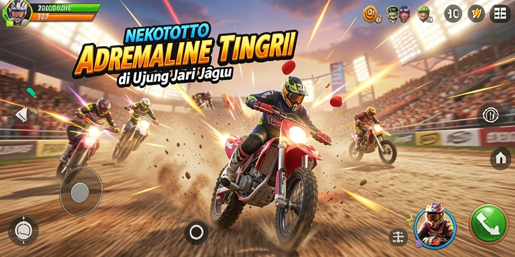 Tampilan menakjubkan dari gameplay balapan di NEKOTOTO.
