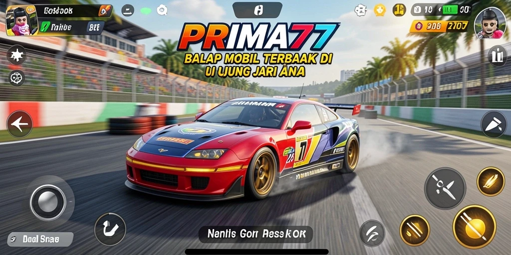 Gameplay balap yang mendebarkan dan grafis menakjubkan di PRIMA77.