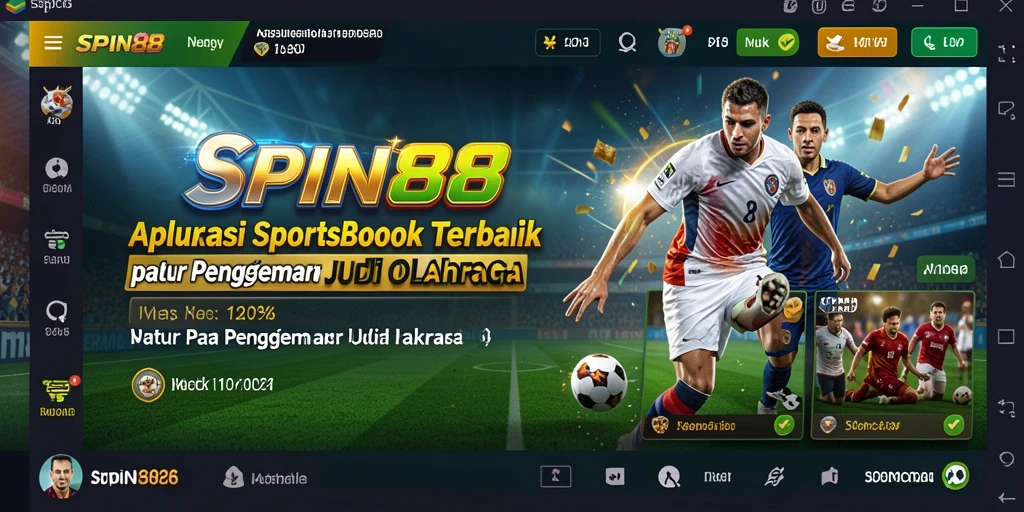 Tampilan utama SPIN88 menampilkan berbagai pilihan taruhan olahraga.